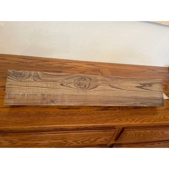 Belle Maison Decirative shelf Bronze tone metal with rustic wood top - Picture 4 of 6